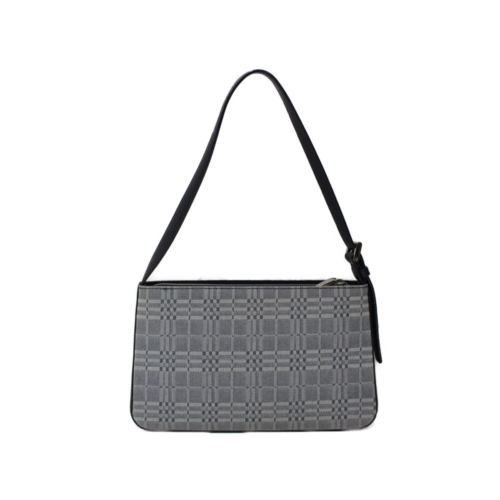 BURBERRY One Shoulder Hobo bag Navy Blue check canvas leather - Picture 4 of 7